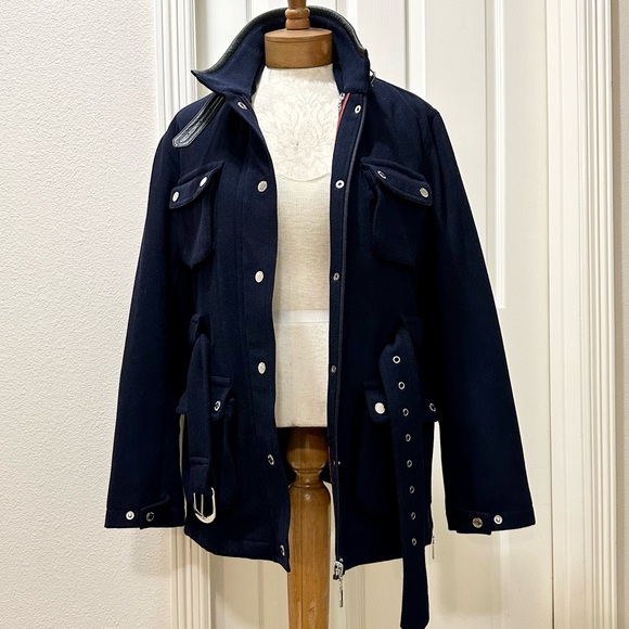 Rare Vtg Tommy Hilfiger Navy Wool Peacoat (2-In-1) Wear Together or Separate - M - Picture 4 of 16